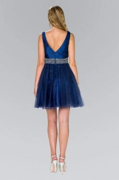 Cocktail Dresses Elizabeth K - GS2413 Satin V-neck Jeweled Mesh A-line Dress 15 Cocktail Dresses Elizabeth K - GS2413 Satin V-neck Jeweled Mesh A-line Dress