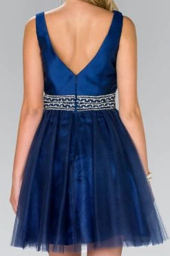 Cocktail Dresses Elizabeth K - GS2413 Satin V-neck Jeweled Mesh A-line Dress 17 Cocktail Dresses Elizabeth K - GS2413 Satin V-neck Jeweled Mesh A-line Dress