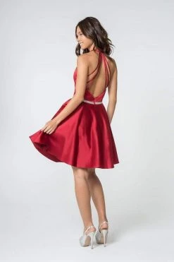 Elizabeth K - GS2851 Halter Bodice Strappy Back Dress Cocktail Dresses 7 Elizabeth K - GS2851 Halter Bodice Strappy Back Dress Cocktail Dresses