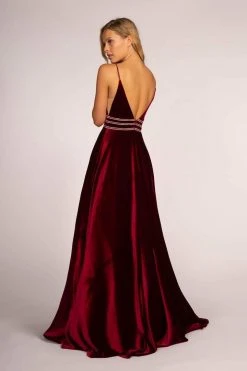 Elizabeth K - Illusion Plunging Velvet Long Gown GL2584 9 Elizabeth K - Illusion Plunging Velvet Long Gown GL2584