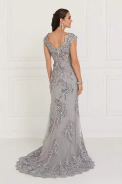 Elizabeth K - Lace Embroidered Long Sheath Dress GL1540 Formal Gowns