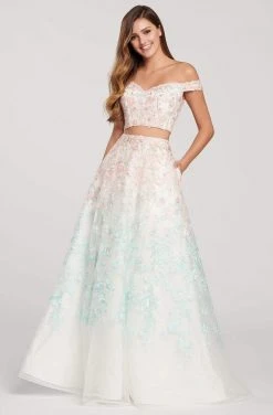 Ellie Wilde - EW119057 Two Piece Embroidered Lace A-line Dress