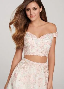 Ellie Wilde - EW119057 Two Piece Embroidered Lace A-line Dress