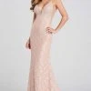 Formal Gowns Ellie Wilde - EW120003 Lace Deep V-neck Trumpet Dress 2 Formal Gowns Ellie Wilde - EW120003 Lace Deep V-neck Trumpet Dress
