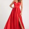 Ellie Wilde - EW120011 Sweetheart Bodice High Slit Satin Gown