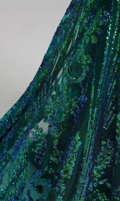 Ellie Wilde - EW120028 Crisscross Back Sequined Trumpet Gown