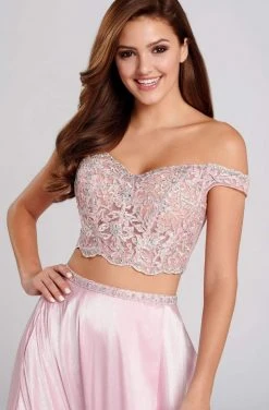 Ellie Wilde - EW120134 Two Piece Embroidered Off-Shoulder A-line Gown 7 Ellie Wilde - EW120134 Two Piece Embroidered Off-Shoulder A-line Gown