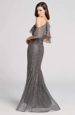 Formal Gowns Ellie Wilde - EW21852 Draped Chiffon Off Shoulder Bejeweled Gown