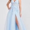Ellie Wilde - Floral Lace A-Line Prom Dress EW122057 - 1 Pc Light Blue In Size 22 Available 2 Ellie Wilde - Floral Lace A-Line Prom Dress EW122057 - 1 Pc Light Blue In Size 22 Available