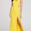 Formal Gowns Ellie Wilde - Sexy Cutout Back Sleeveless V Neck Long Dress EW119159 - 1 Pc Red In Size 6 And 1 Pc Yellow In Size 4 Available