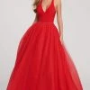 Ellie Wilde - V-Neck Racerback Glitter Tulle Ballgown EW119090 - 1 Pc Hot Pink In Size 2 Available Formal Gowns 1 Ellie Wilde - V-Neck Racerback Glitter Tulle Ballgown EW119090 - 1 Pc Hot Pink In Size 2 Available Formal Gowns