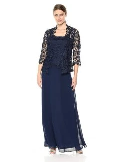 Emma Street - 1110786 Sleeveless Chiffon Dress With Lace Jacket