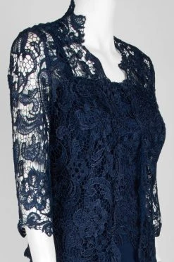 Emma Street - 1110786 Sleeveless Chiffon Dress With Lace Jacket