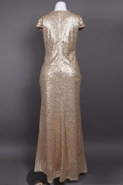 Emma Street - 1111279 Cap Sleeve Sequined Scoop Neck Sheath Gown Formal Gowns