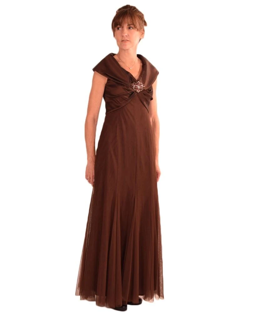 Formal Gowns Emma Street - ES636 Beaded V-neck A-line Dress 3 Formal Gowns Emma Street - ES636 Beaded V-neck A-line Dress