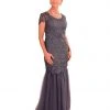 Emma Street - Laced Scoop Neck Tulle Mermaid Gown ES801 Formal Gowns