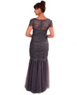 Emma Street - Laced Scoop Neck Tulle Mermaid Gown ES801 Formal Gowns