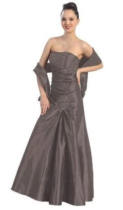 Formal Gowns Eureka Fashion - 2224 Embroidered Floral Accented Trumpet Gown