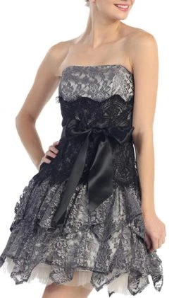 Cocktail Dresses Eureka Fashion - 2281 Two Tone Lace A-line Dress 6 Cocktail Dresses Eureka Fashion - 2281 Two Tone Lace A-line Dress