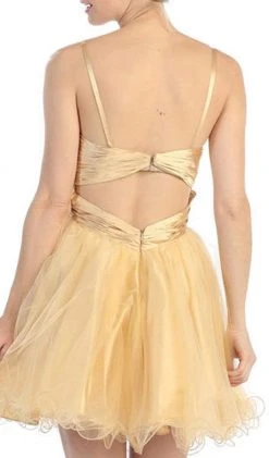 Eureka Fashion - 2420 Beaded Sweetheart Charmeuse/Mesh A-line Dress