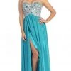 Eureka Fashion - 2500 Rhinestone-Crusted Strapless Sweetheart Gown