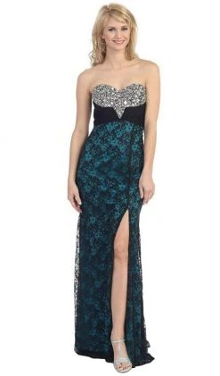 Formal Gowns Eureka Fashion - 2601 Two Tone Lace Sweetheart Sheath Dress With Shawl 9 Formal Gowns Eureka Fashion - 2601 Two Tone Lace Sweetheart Sheath Dress With Shawl