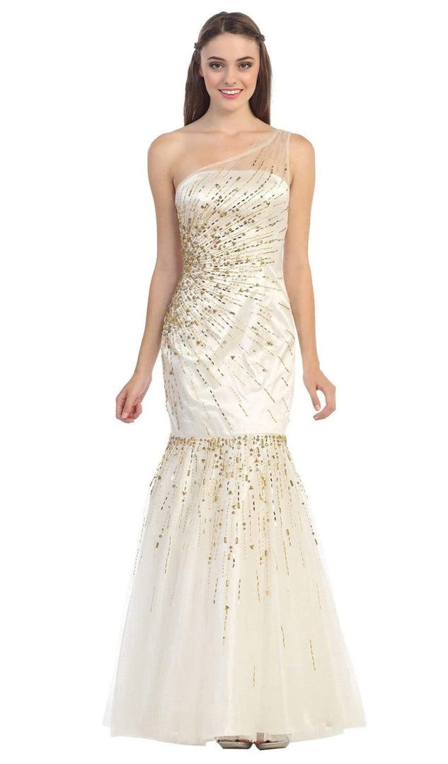 Formal Gowns Eureka Fashion - 3701 Gold Beaded Asymmetric Mermaid Dress 5 Formal Gowns Eureka Fashion - 3701 Gold Beaded Asymmetric Mermaid Dress