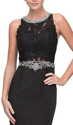 Eureka Fashion - Jewel Lace Formal Dress 6300 - 1 Pc Black In Size M Available 8 Eureka Fashion - Jewel Lace Formal Dress 6300 - 1 Pc Black In Size M Available