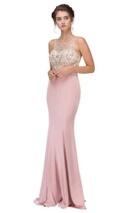 Eureka Fashion - Jeweled Illusion Mermaid Dress 7022