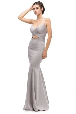 Eureka Fashion Ruched Sweetheart Satin Sheath Dress - 1 Pc Silver In Size XS Available Formal Gowns