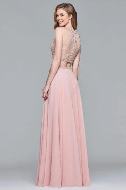 Faviana - 10059 Two-Piece Halter Illusion Panel Gown Formal Gowns 5 Faviana - 10059 Two-Piece Halter Illusion Panel Gown Formal Gowns