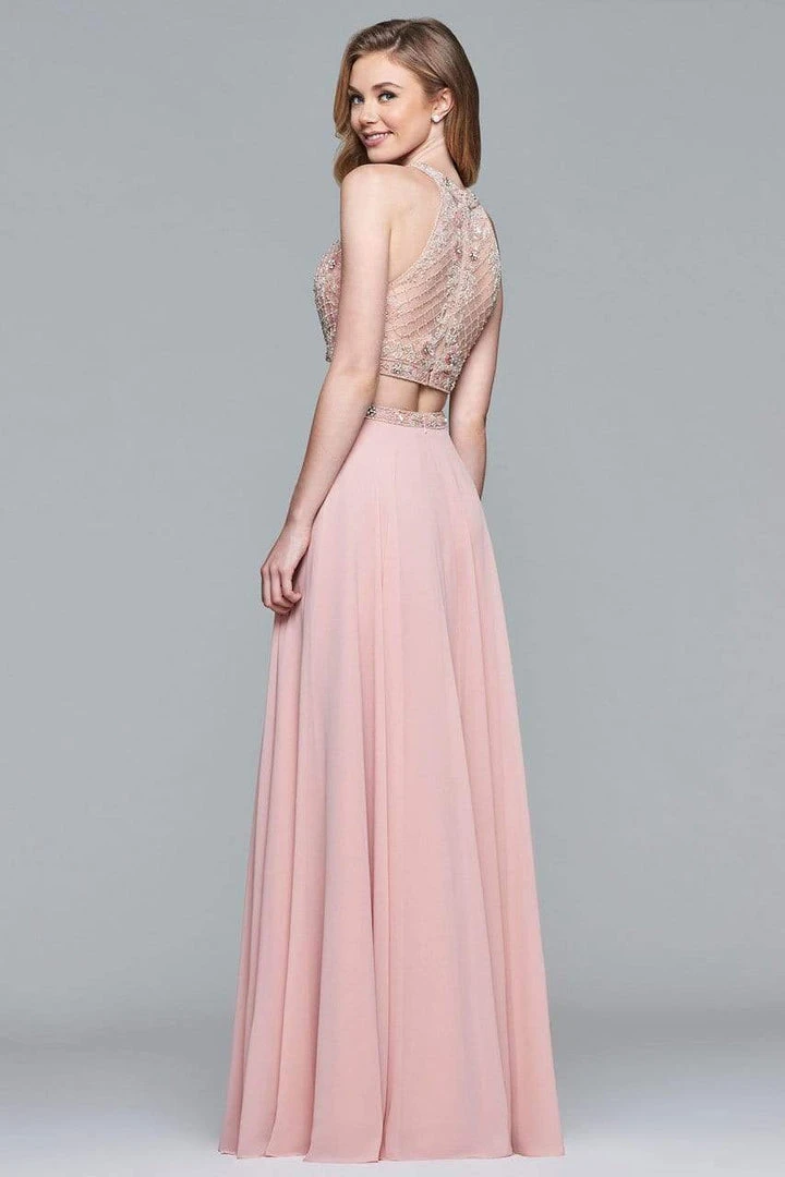 Faviana - 10059 Two-Piece Halter Illusion Panel Gown Formal Gowns 4 Faviana - 10059 Two-Piece Halter Illusion Panel Gown Formal Gowns