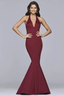 Faviana - 10105 Luxe Jersey V Neck Mermaid Dress