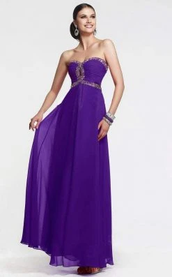 Faviana - 7366 Crystal-Crusted Keyhole Chiffon Gown