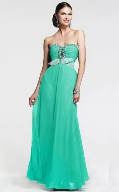 Faviana - 7366 Crystal-Crusted Keyhole Chiffon Gown