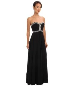 Faviana - 7366 Crystal-Crusted Keyhole Chiffon Gown