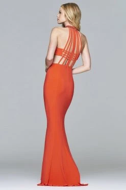 Faviana - 7728 Jersey Jewel Neck Evening Dress With Side Cut-Outs Formal Gowns