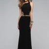 Formal Gowns Faviana - 7734 Jersey Scoop Neck Long Dress With Side Cut-Outs 1 Formal Gowns Faviana - 7734 Jersey Scoop Neck Long Dress With Side Cut-Outs