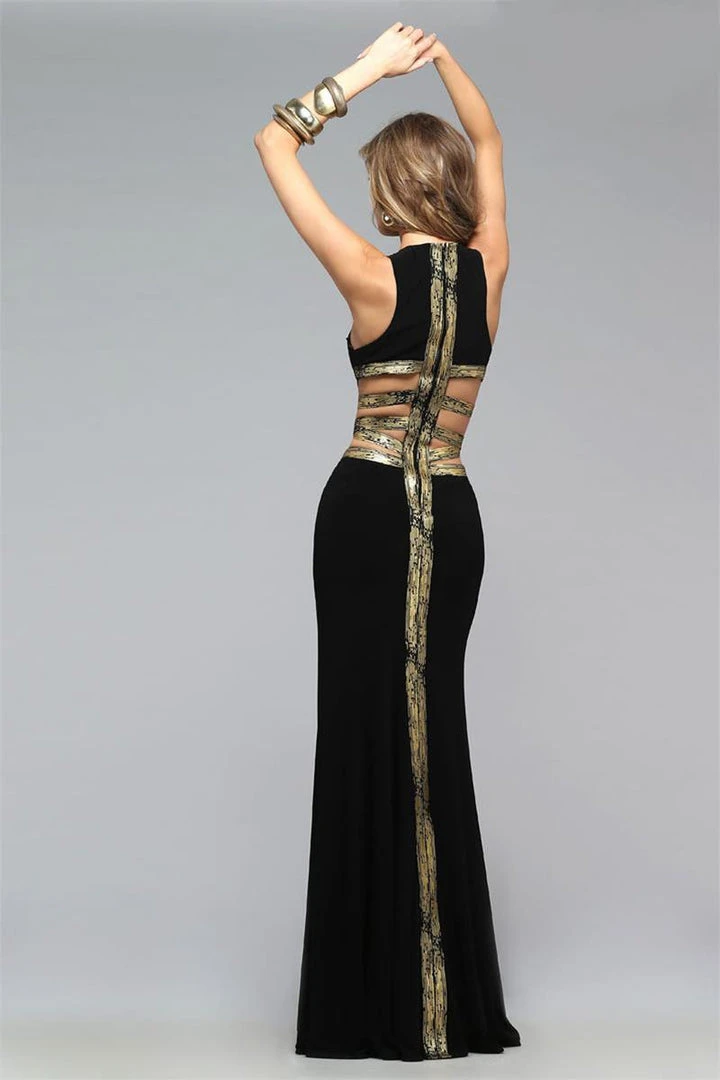 Formal Gowns Faviana - 7734 Jersey Scoop Neck Long Dress With Side Cut-Outs 4 Formal Gowns Faviana - 7734 Jersey Scoop Neck Long Dress With Side Cut-Outs