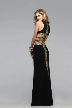 Formal Gowns Faviana - 7734 Jersey Scoop Neck Long Dress With Side Cut-Outs 7 Formal Gowns Faviana - 7734 Jersey Scoop Neck Long Dress With Side Cut-Outs