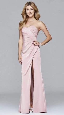 Faviana - 7891 Satin Sweetheart Evening Dress With High Side Slit 11 Faviana - 7891 Satin Sweetheart Evening Dress With High Side Slit