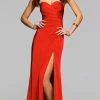Faviana - 7891 Satin Sweetheart Evening Dress With High Side Slit 2 Faviana - 7891 Satin Sweetheart Evening Dress With High Side Slit