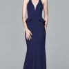 Faviana - 7903 Ponte Illusion V-neck Halter Evening Dress With Peplum Formal Gowns 2 Faviana - 7903 Ponte Illusion V-neck Halter Evening Dress With Peplum Formal Gowns