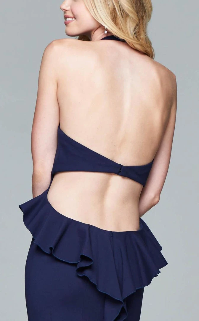 Faviana - 7903 Ponte Illusion V-neck Halter Evening Dress With Peplum Formal Gowns 7 Faviana - 7903 Ponte Illusion V-neck Halter Evening Dress With Peplum Formal Gowns