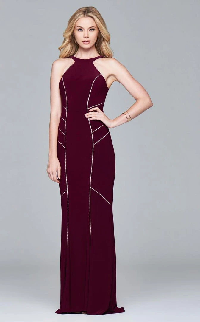 Faviana - 7917 Long Jersey Dress With Halter Neck 8 Faviana - 7917 Long Jersey Dress With Halter Neck