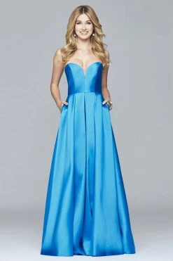 Faviana - 7966 Long Strapless Ball Gown With Slit