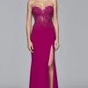 Formal Gowns Faviana 9412 Long Jersey Evening Dress With Sequin Bodice -1 Pc Berry In Size 14W Available