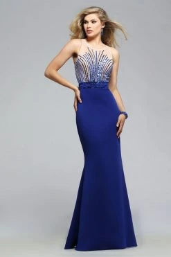 Formal Gowns Faviana - Astounding Sheer And Neoprene Mermaid Dress S7749