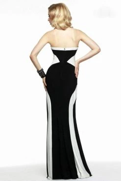 Formal Gowns Faviana - Chic Block Colored Strapless Jersey Gown 7572 7 Formal Gowns Faviana - Chic Block Colored Strapless Jersey Gown 7572