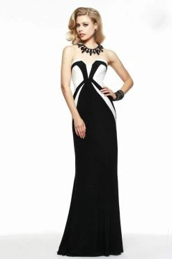 Formal Gowns Faviana - Chic Block Colored Strapless Jersey Gown 7572